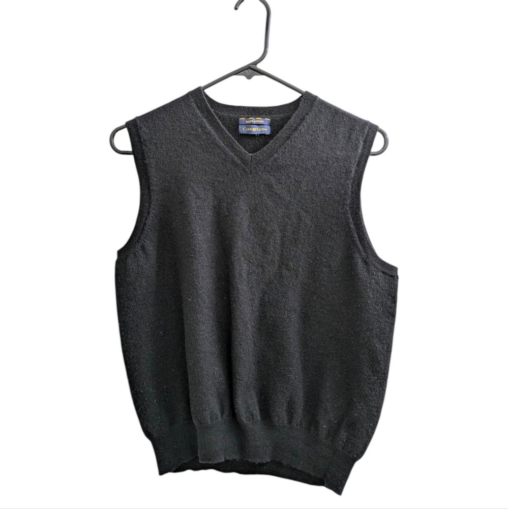 Club Room Black Marino wool sweater vest
